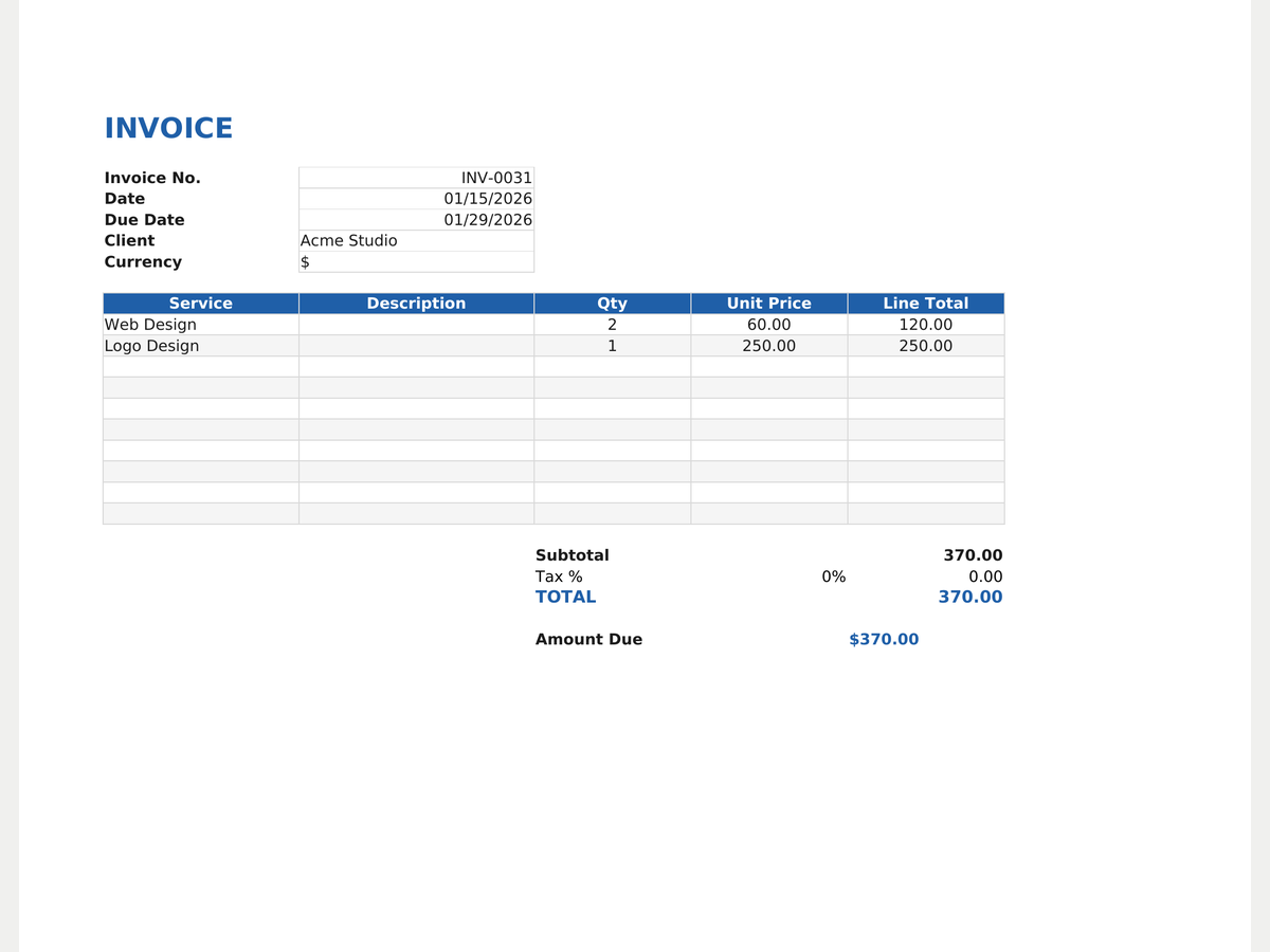 Invoice Generator & Client Tracker preview 2