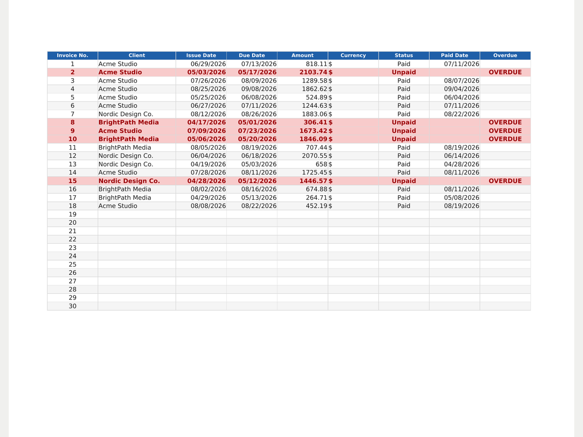 Invoice Generator & Client Tracker preview 3