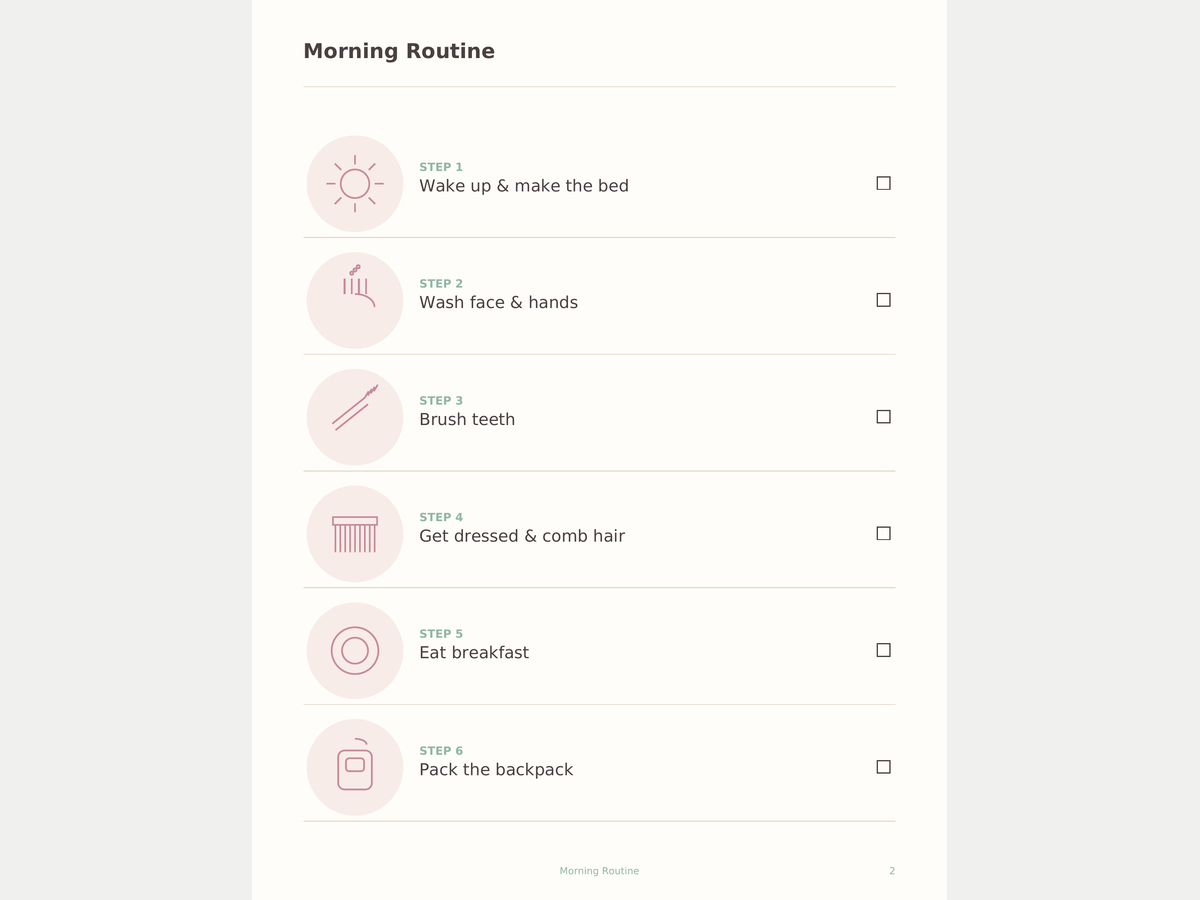 Kids Chore Chart & Routine Printable (EN/RU) preview 2