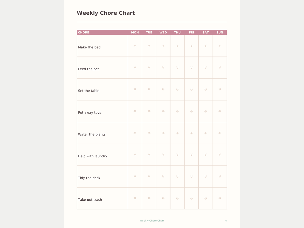 Kids Chore Chart & Routine Printable (EN/RU) preview 3