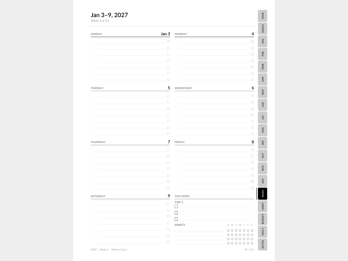 2027 Dated Planner — Printable + Digital, 111 Pages preview 6