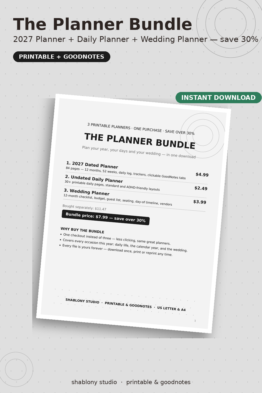 The Planner Bundle — 2027 + Daily + Wedding preview 5