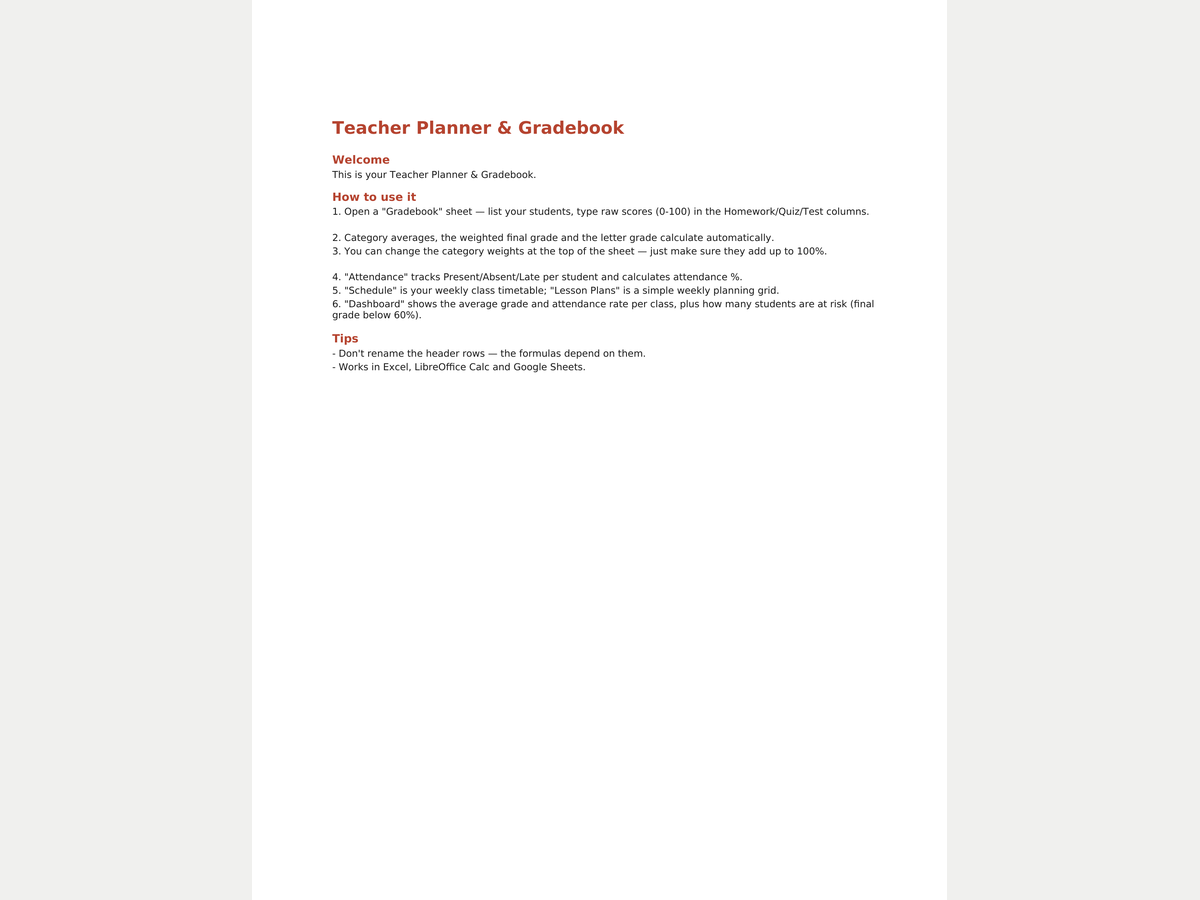 Teacher Planner & Gradebook preview 1