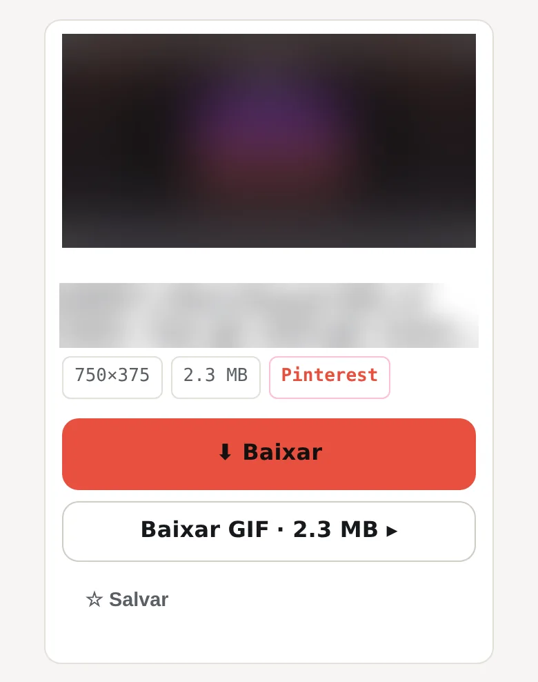 Cartão de resultado de um pin GIF: prévia desfocada, 750×375 · 2.3 MB, botão Baixar e Baixar GIF · 2.3 MB